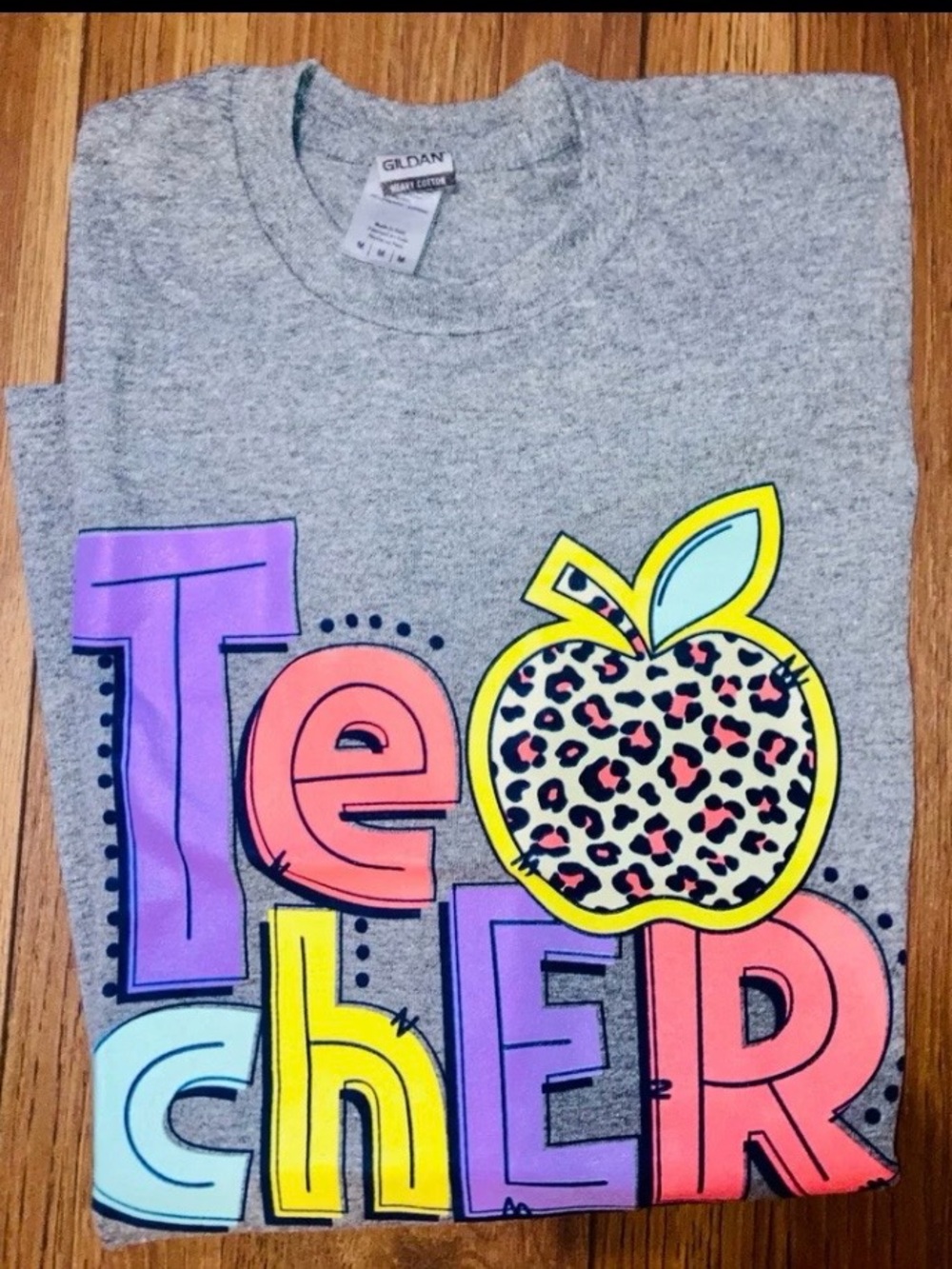“TEACHER” Shirt, Size Medium Women’s Colorful T-Shirt - Great Gift Idea